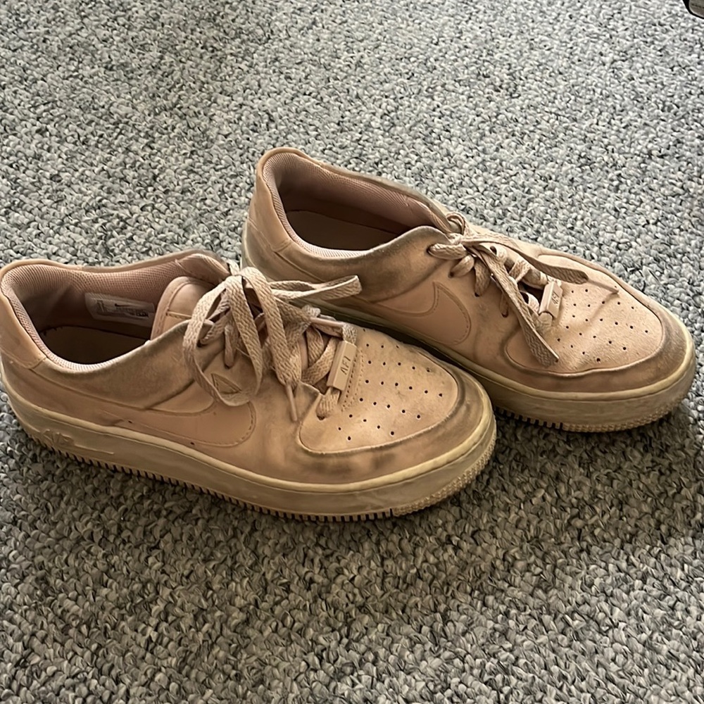 suede pink air forces